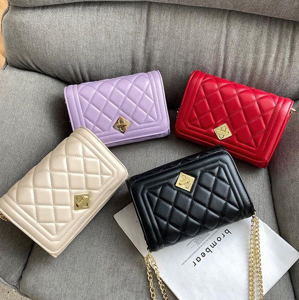 fashion rhombus chain bag ladies korean texture one-shoulder messenger totes