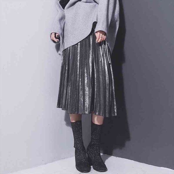 women silver metallic skirts autumn winter casual warm slim fit high waist pleated skirts fashion party club, Black
women silver metallic skirts autumn winter casual warm slim fit high waist pleated skirts fashion party club, Black