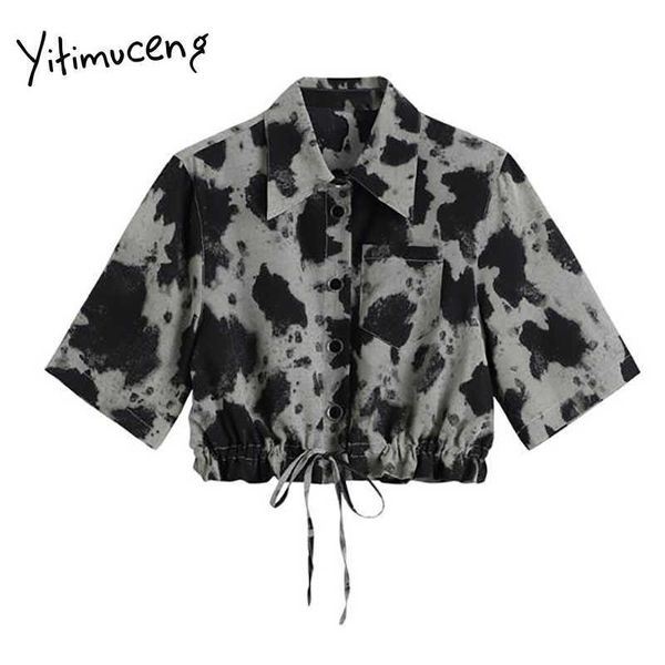 yitimuceng vintage floral pint blouse women drawstring button up shirts turn-down collar clothes summer fashion 210601, White
yitimuceng vintage floral pint blouse women drawstring button up shirts turn-down collar clothes summer fashion 210601, White