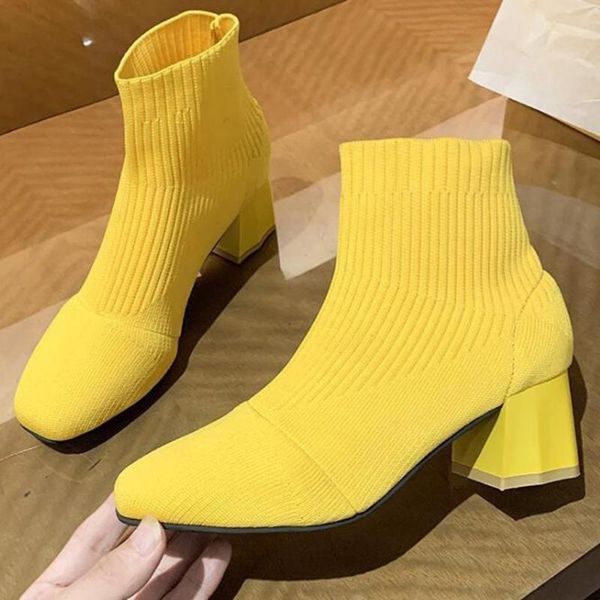 boots autumn winter female thick heel socks casual women's fashion round toe knitted stretch ankle shoes women ll822, Black
boots autumn winter female thick heel socks casual women's fashion round toe knitted stretch ankle shoes women ll822, Black