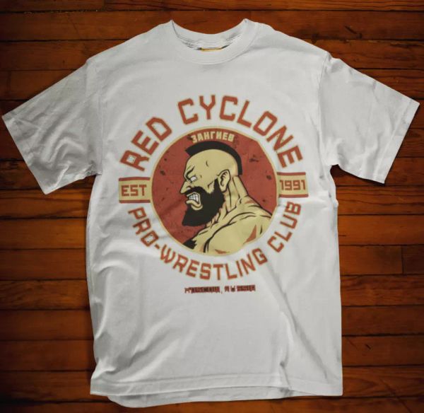 red cyclone wrestling t-shirt gamer cartoon player one retro street fight tee, White;black
red cyclone wrestling t-shirt gamer cartoon player one retro street fight tee, White;black