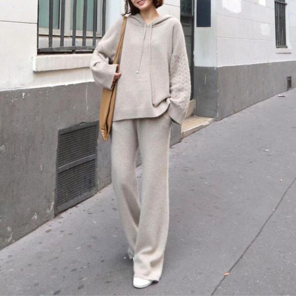 women's two piece pants 2021 autumn winter elegant tracksuit suit lady fleece oversized hoodie wide leg set female solid sports 2 p67, White
women's two piece pants 2021 autumn winter elegant tracksuit suit lady fleece oversized hoodie wide leg set female solid sports 2 p67, White