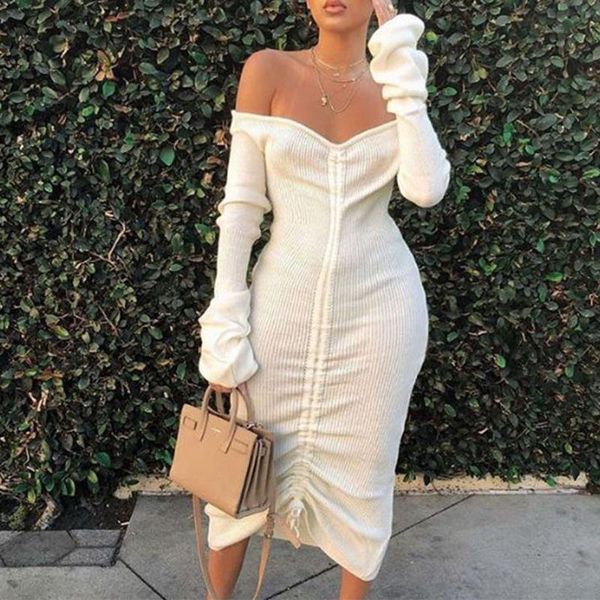 casual dresses women spring summer bandage dress off shoulder long sleeve slim elastic bodycon elegant party vestidos, Black;gray
casual dresses women spring summer bandage dress off shoulder long sleeve slim elastic bodycon elegant party vestidos, Black;gray