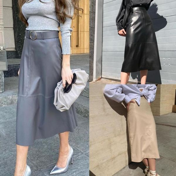 skirts 2021 women spring autumn pu pleated faux leather lady high waist wine red maxi long black skirt with belt
skirts 2021 women spring autumn pu pleated faux leather lady high waist wine red maxi long black skirt with belt