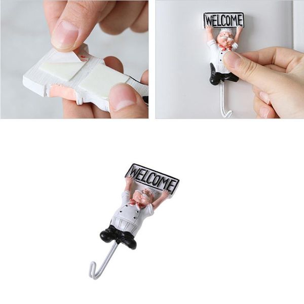 hooks & rails 4pcs cartoon chef shaped resin sticky storage rack wall hanging hook for home random style
hooks & rails 4pcs cartoon chef shaped resin sticky storage rack wall hanging hook for home random style