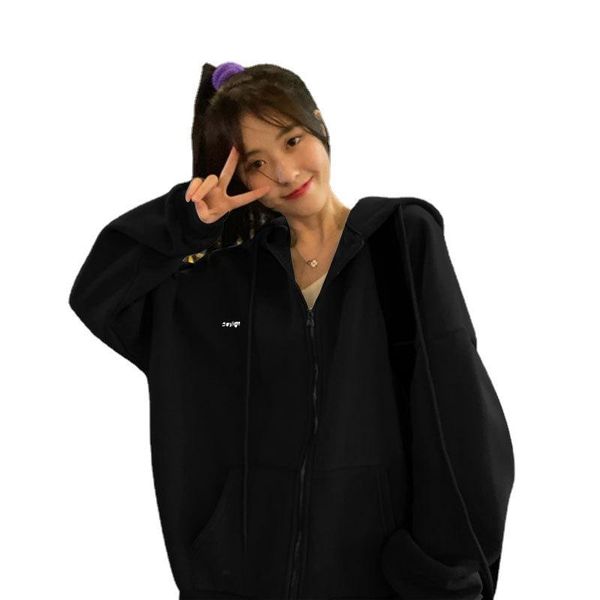 women's hoodies & sweatshirts zip-up women korean style spring autumn fashion solid color long sleeve ins hooded sweatshirt casual coa, Black
women's hoodies & sweatshirts zip-up women korean style spring autumn fashion solid color long sleeve ins hooded sweatshirt casual coa, Black