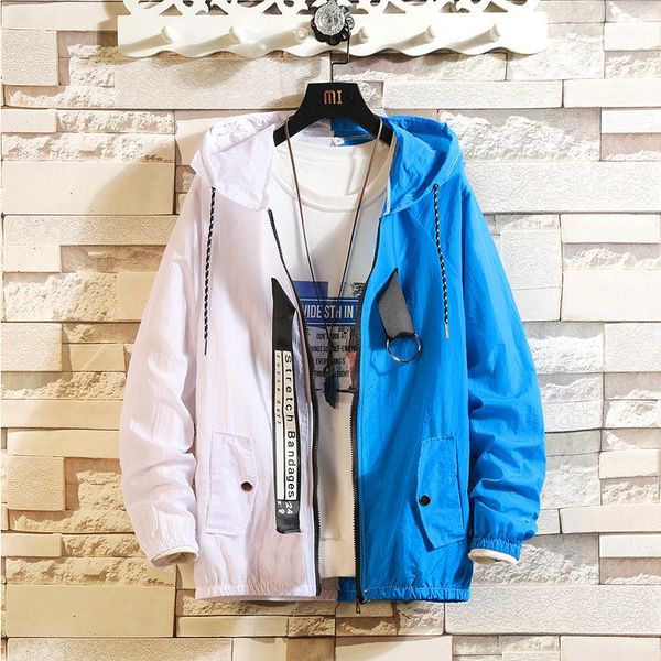 men's jackets spring autumn contrast stitching jacket mens letter print street couple coat young male hooded bomber outwear, Black;brown
men's jackets spring autumn contrast stitching jacket mens letter print street couple coat young male hooded bomber outwear, Black;brown
