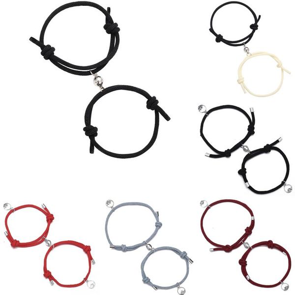 link, chain 2pcs minimalist lovers matching friendship bracelet rope braided couple magnetic distance kit lover jewelry, Black
link, chain 2pcs minimalist lovers matching friendship bracelet rope braided couple magnetic distance kit lover jewelry, Black