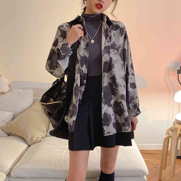 chiffon vintage loose oversize tie dye casual long sleeve fashion turn down collar women female shirts 210522, White
chiffon vintage loose oversize tie dye casual long sleeve fashion turn down collar women female shirts 210522, White