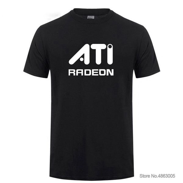 men's t-shirts mens brand tees short sleeve ati radeon t-shirt summer print solid colour t shirt, White;black 
men's t-shirts mens brand tees short sleeve ati radeon t-shirt summer print solid colour t shirt, White;black