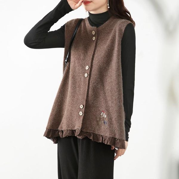 women's vests woolen autumn and winter knitting outer wear round neck retro art casual knitted cardigan vest, Black;white
women's vests woolen autumn and winter knitting outer wear round neck retro art casual knitted cardigan vest, Black;white