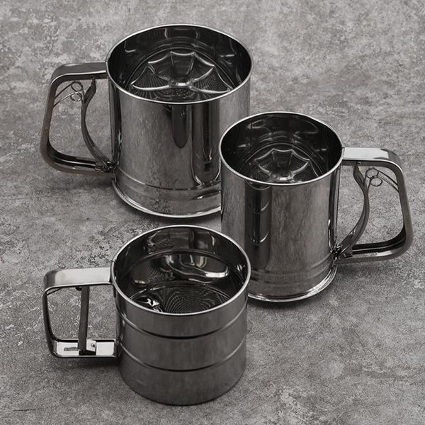 1pc steel flour sieve semi-automatic hand-held cup tool powdered sugar strainer baking kitchen type i5f5 & pastry tools
1pc steel flour sieve semi-automatic hand-held cup tool powdered sugar strainer baking kitchen type i5f5 & pastry tools