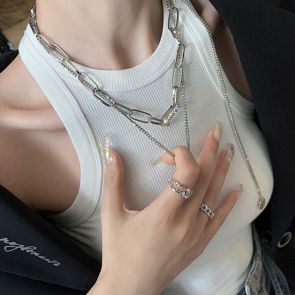 net red ins cool round piece necklace female atmosphere personality pendant hip hop long clavicle chain, Silver
net red ins cool round piece necklace female atmosphere personality pendant hip hop long clavicle chain, Silver