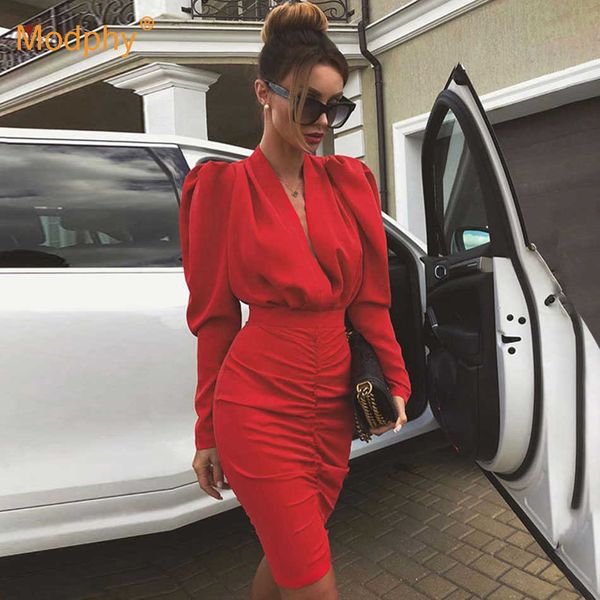 wrinkled red women's dress v-neck bubble long sleeve bodycon club party fall fashion female clothing 210527, Black;gray
wrinkled red women's dress v-neck bubble long sleeve bodycon club party fall fashion female clothing 210527, Black;gray