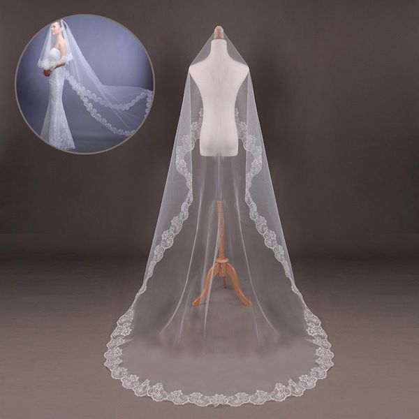 bridal veils 260cm veil white ivory lace edge headdress women elegant wedding accessories fashion one layer long gifts, Black
bridal veils 260cm veil white ivory lace edge headdress women elegant wedding accessories fashion one layer long gifts, Black
