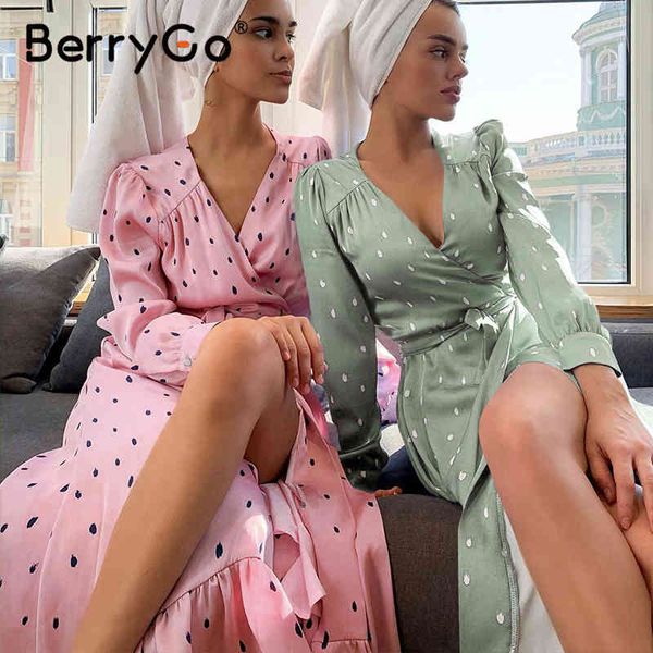 berrygo polka dot elegant women long sleeve vintage green party dress v-neck sash streetwear wrap vestido work wear 200928, Black;gray
berrygo polka dot elegant women long sleeve vintage green party dress v-neck sash streetwear wrap vestido work wear 200928, Black;gray