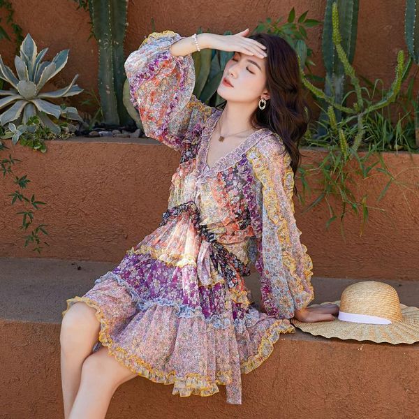 casual dresses high-quality beach style designer contrast floral chiffon dress women stitching long sleeve lantern ladies mini, Black;gray
casual dresses high-quality beach style designer contrast floral chiffon dress women stitching long sleeve lantern ladies mini, Black;gray
