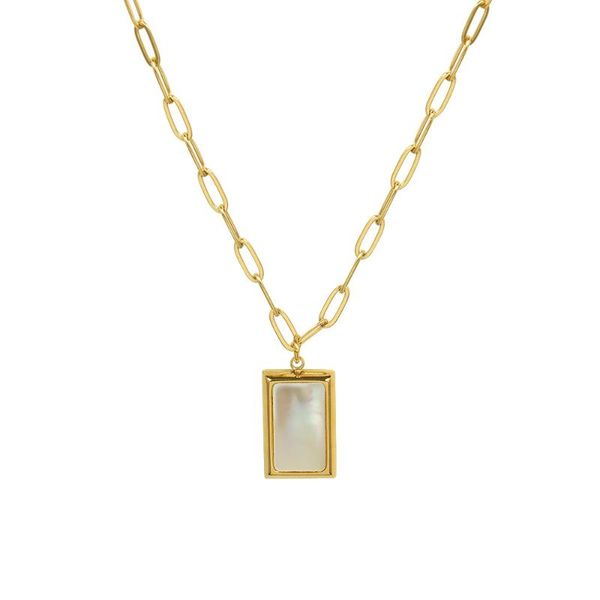 pendant necklaces stainless steel shell square tag necklace for women embed metal clavicle chain gold/sliver color, Silver
pendant necklaces stainless steel shell square tag necklace for women embed metal clavicle chain gold/sliver color, Silver