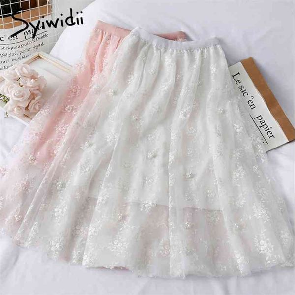 mesh embroidery high waist skirt women mid-calf casual a-line solid white spring summer korean fashion skirts 210607, Black
mesh embroidery high waist skirt women mid-calf casual a-line solid white spring summer korean fashion skirts 210607, Black