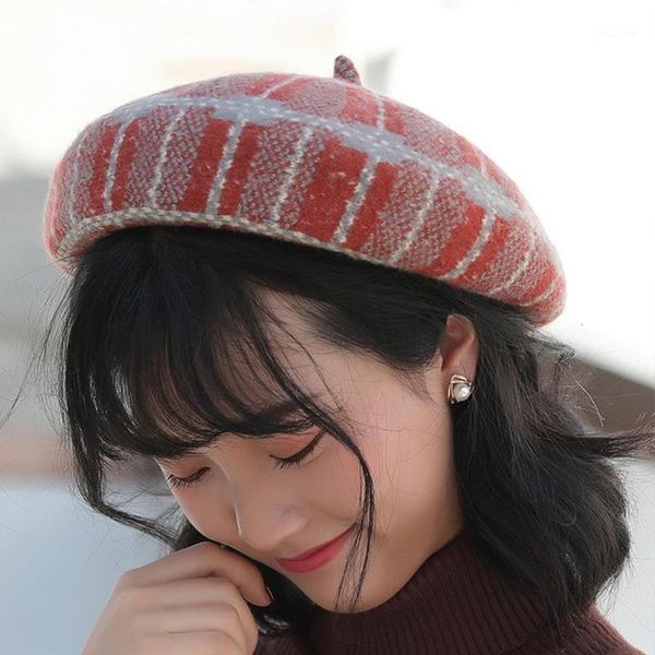 lady autumn winter berets hat painter style women vintage plaid caps female bonnet warm walking cap, Blue;gray
lady autumn winter berets hat painter style women vintage plaid caps female bonnet warm walking cap, Blue;gray