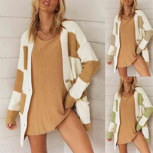 korean winter ladies khaki striped patchwork female cardigans long sigle breasted sweaters womens v-neck pockets casual sweater 210604, White
korean winter ladies khaki striped patchwork female cardigans long sigle breasted sweaters womens v-neck pockets casual sweater 210604, White