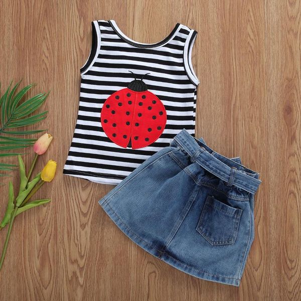 clothing sets 1-6y toddler baby girl two pieces summer outfit set stripe tanks and denim skirt for child suits, White
clothing sets 1-6y toddler baby girl two pieces summer outfit set stripe tanks and denim skirt for child suits, White