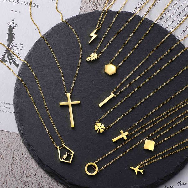 stainless steel necklaces aesthetic goth big cross heart clover gold color necklace for women jewelry friends fashion, Silver
stainless steel necklaces aesthetic goth big cross heart clover gold color necklace for women jewelry friends fashion, Silver