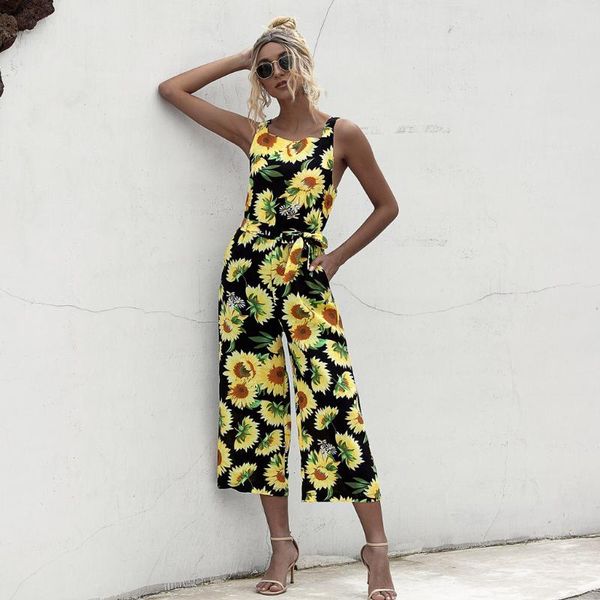 women's jumpsuits & rompers 2021 womens fashion sunflower print jumpsuit plus size sleeveless romper loose casual clubwear summer overa, Black;white
women's jumpsuits & rompers 2021 womens fashion sunflower print jumpsuit plus size sleeveless romper loose casual clubwear summer overa, Black;white