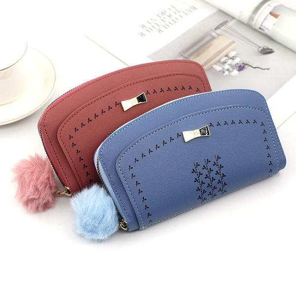 new wallet wool ball hand mobile phone pu printed multi card bag fashionable women's long wallet, Red;black
new wallet wool ball hand mobile phone pu printed multi card bag fashionable women's long wallet, Red;black