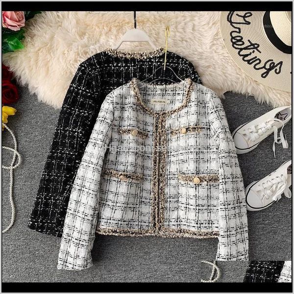 jackets outerwear coats clothing apparel drop delivery 2021 autumn t fashion womens small fragrance long sleeve wool coat vintage cardigan s, Black;brown
jackets outerwear coats clothing apparel drop delivery 2021 autumn t fashion womens small fragrance long sleeve wool coat vintage cardigan s, Black;brown
