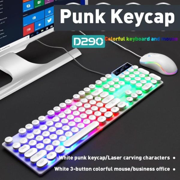 keyboard mouse combos d290 and set punk retro led backlit game usb wired suspension
keyboard mouse combos d290 and set punk retro led backlit game usb wired suspension