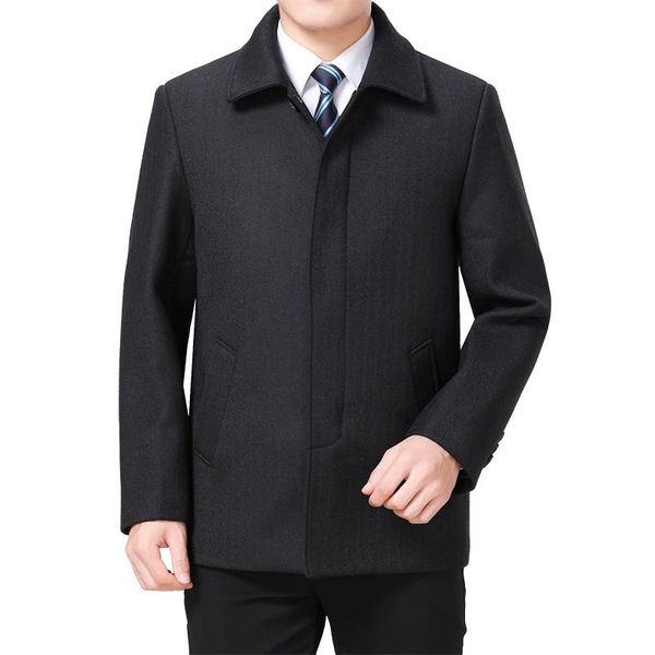 men's wool & blends 2021 men blend coat autumn jacket man peacoat winter warm coats mens woolen turn-down collar, Black
men's wool & blends 2021 men blend coat autumn jacket man peacoat winter warm coats mens woolen turn-down collar, Black