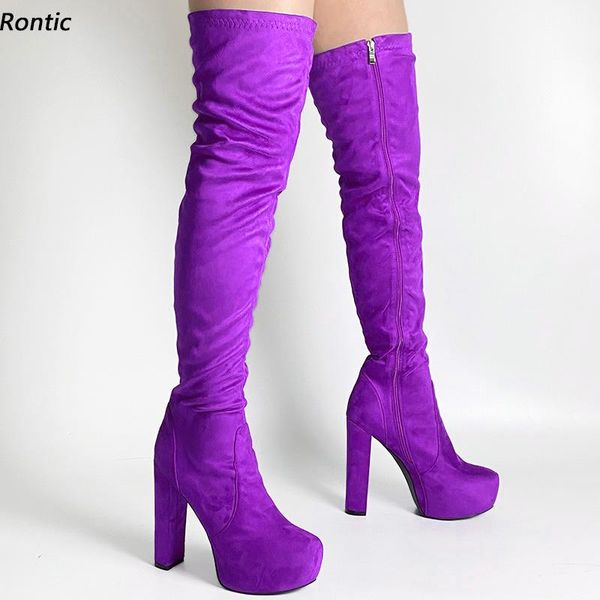 boots rontic handmade women winter platform thigh suede chunky heels round toe pretty purple brown red party shoes us size 5-20, Black
boots rontic handmade women winter platform thigh suede chunky heels round toe pretty purple brown red party shoes us size 5-20, Black