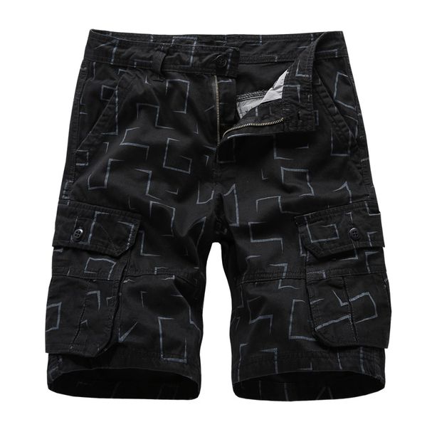men's shorts loose men knee length pants more than pocket casual trousers, White;black
men's shorts loose men knee length pants more than pocket casual trousers, White;black