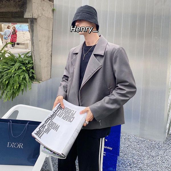 spring and autumn youth korean version of pure color short diagonal zipper suit fashion casual black/grey men's suits & blazers, White;black
spring and autumn youth korean version of pure color short diagonal zipper suit fashion casual black/grey men's suits & blazers, White;black