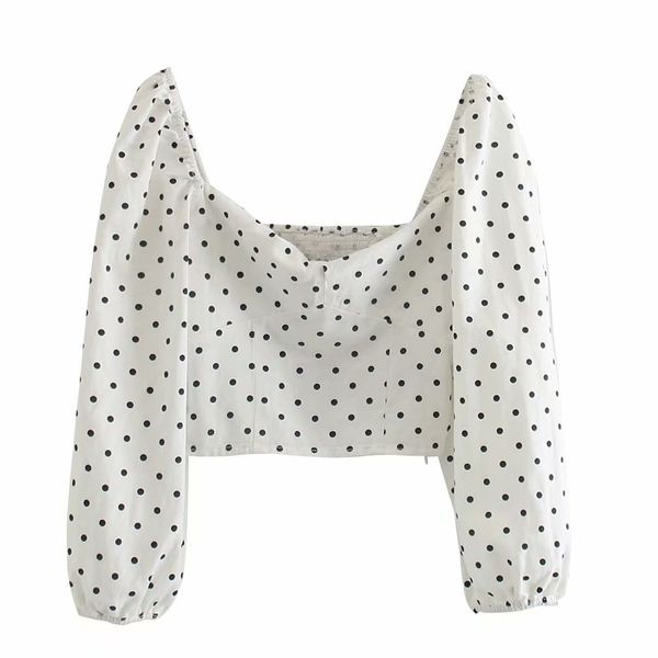 fashion polka dot women short shirts summer white square collar blouses casual female shirt girls blouse 210430
fashion polka dot women short shirts summer white square collar blouses casual female shirt girls blouse 210430