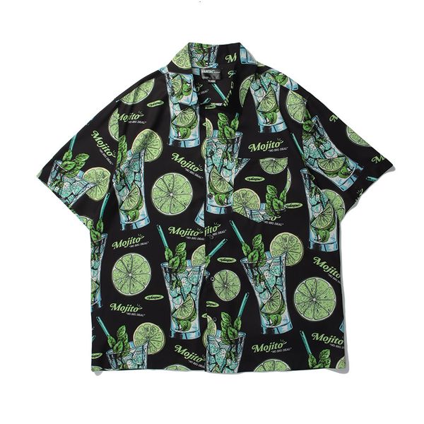 men's casual shirts korea lemon juice impression male shirt short sleeve hawaiian oversize summer casual lapel shirts release hip hop, White;black
men's casual shirts korea lemon juice impression male shirt short sleeve hawaiian oversize summer casual lapel shirts release hip hop, White;black