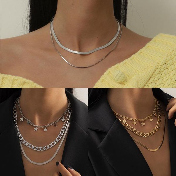 new vintage gold silver multi layer chain choker necklace for women punk style snake chains tassel necklaces 5 styles, Golden;silver
new vintage gold silver multi layer chain choker necklace for women punk style snake chains tassel necklaces 5 styles, Golden;silver