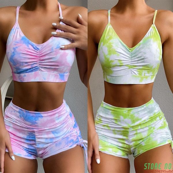 one-piece suits 2021 bathing suit bikini women two pieces of tie dye print summer yoga set bh and side lace up shorts crop top
one-piece suits 2021 bathing suit bikini women two pieces of tie dye print summer yoga set bh and side lace up shorts crop top