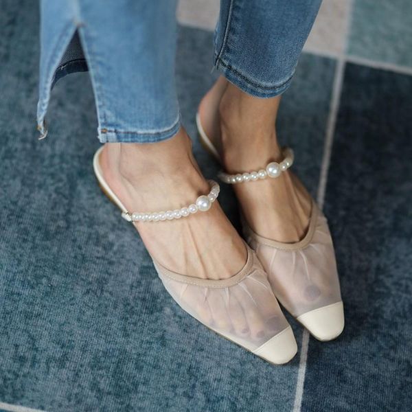slippers concise korean lovely girls pearls women outdoor summer square toe mesh slip on casual sandals female mules nude size 9, Black
slippers concise korean lovely girls pearls women outdoor summer square toe mesh slip on casual sandals female mules nude size 9, Black