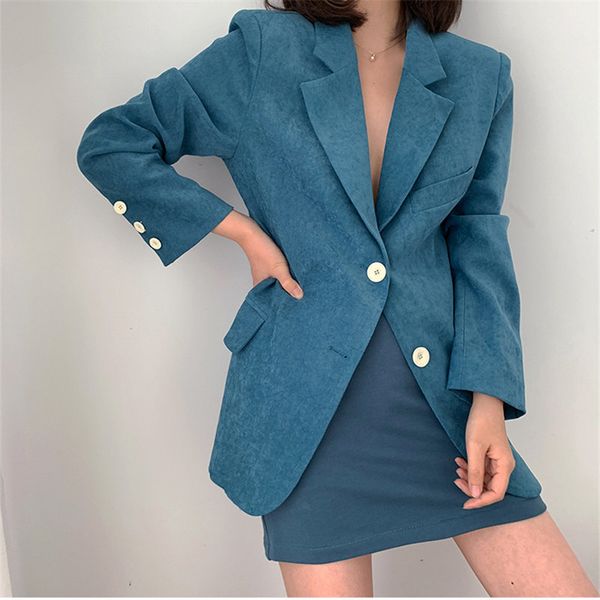 loose plus size s-xl femme solid all match vintage jackets blue retro fashion streetwear ol oversize blazers 210421, White;black
loose plus size s-xl femme solid all match vintage jackets blue retro fashion streetwear ol oversize blazers 210421, White;black