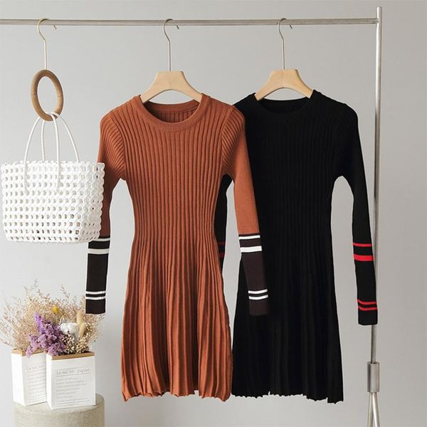 casual dresses women's knitted contrast color dress o-neck long sleeve high waist a-line female nice autumn winter lady vestidos, Black;gray
casual dresses women's knitted contrast color dress o-neck long sleeve high waist a-line female nice autumn winter lady vestidos, Black;gray