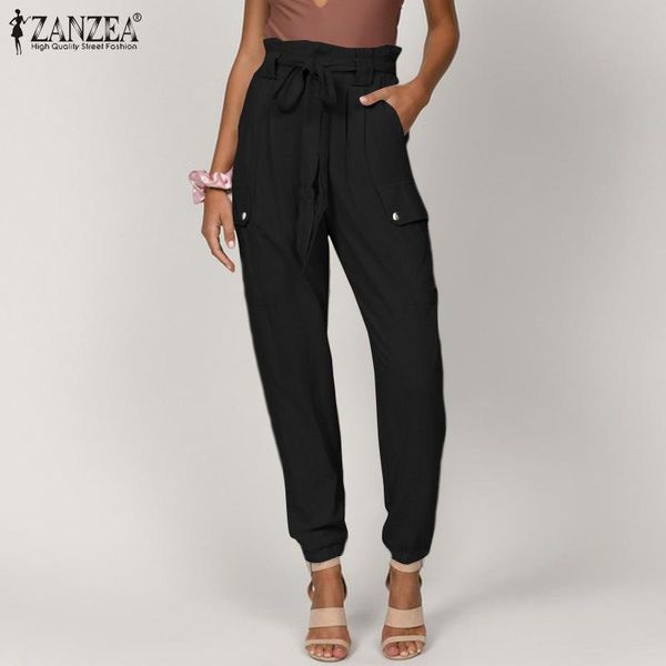 women's pants & capris casual lady pocket work pant zanzea fashion harem 2021 summer high elastic waist trouser womens belted loose lon, Black;white
women's pants & capris casual lady pocket work pant zanzea fashion harem 2021 summer high elastic waist trouser womens belted loose lon, Black;white