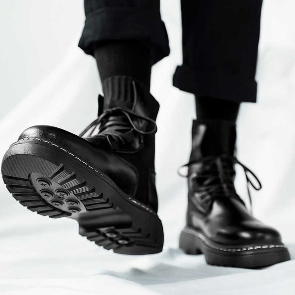 martin boots men's 2021 autumn winter fashion trend outdoor leather high boots, Black
martin boots men's 2021 autumn winter fashion trend outdoor leather high boots, Black