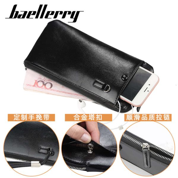 the wallet baellerry men's long fashion youth zipper mobile phone bag korean ultra thin wallet, Black
the wallet baellerry men's long fashion youth zipper mobile phone bag korean ultra thin wallet, Black