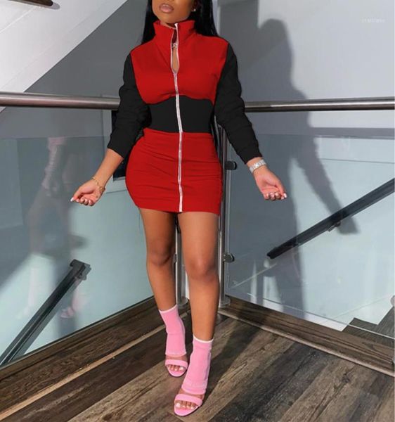 fall and winter fashion splicing long sleeve zipper casual dress women clothes lady elegant mini dresses, Black;gray
fall and winter fashion splicing long sleeve zipper casual dress women clothes lady elegant mini dresses, Black;gray