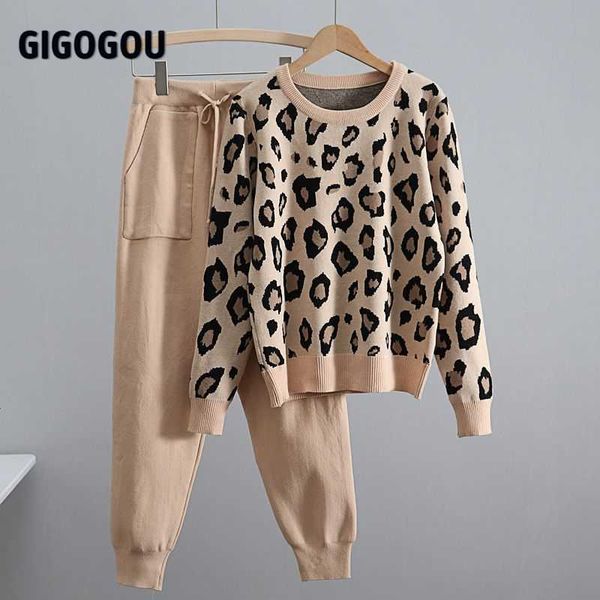 gigogou leopard knitted women sweater costume autumn winter pullovers 2 peice set tracksuits two piece set korean sports suits 210929, White
gigogou leopard knitted women sweater costume autumn winter pullovers 2 peice set tracksuits two piece set korean sports suits 210929, White