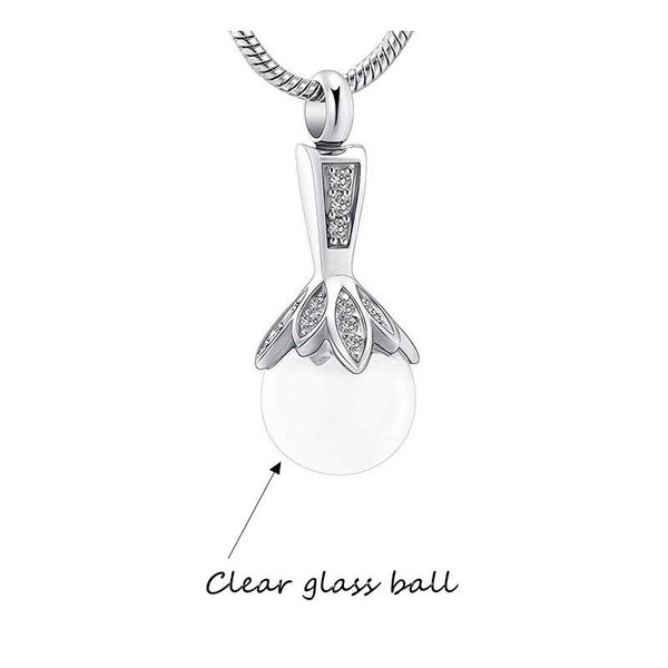 pendant necklaces t009 white pearl/ clear glass ball flower design women memorial urn necklace ashes holder for loved one - cremation urns, Silver
pendant necklaces t009 white pearl/ clear glass ball flower design women memorial urn necklace ashes holder for loved one - cremation urns, Silver