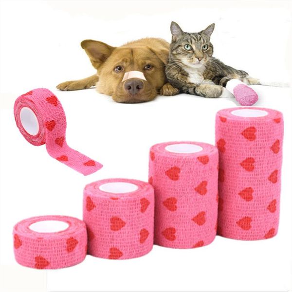 dog apparel non-woven fabric breathable tearing pet bandage with pink heart decor pattern self-adhesive elastic supplies
dog apparel non-woven fabric breathable tearing pet bandage with pink heart decor pattern self-adhesive elastic supplies