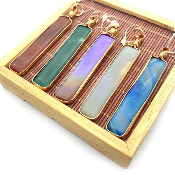 charms natural stone rectangular strip multicolor polished and edging suitable for diy handmade pendant necklace exquisite, Bronze;silver
charms natural stone rectangular strip multicolor polished and edging suitable for diy handmade pendant necklace exquisite, Bronze;silver